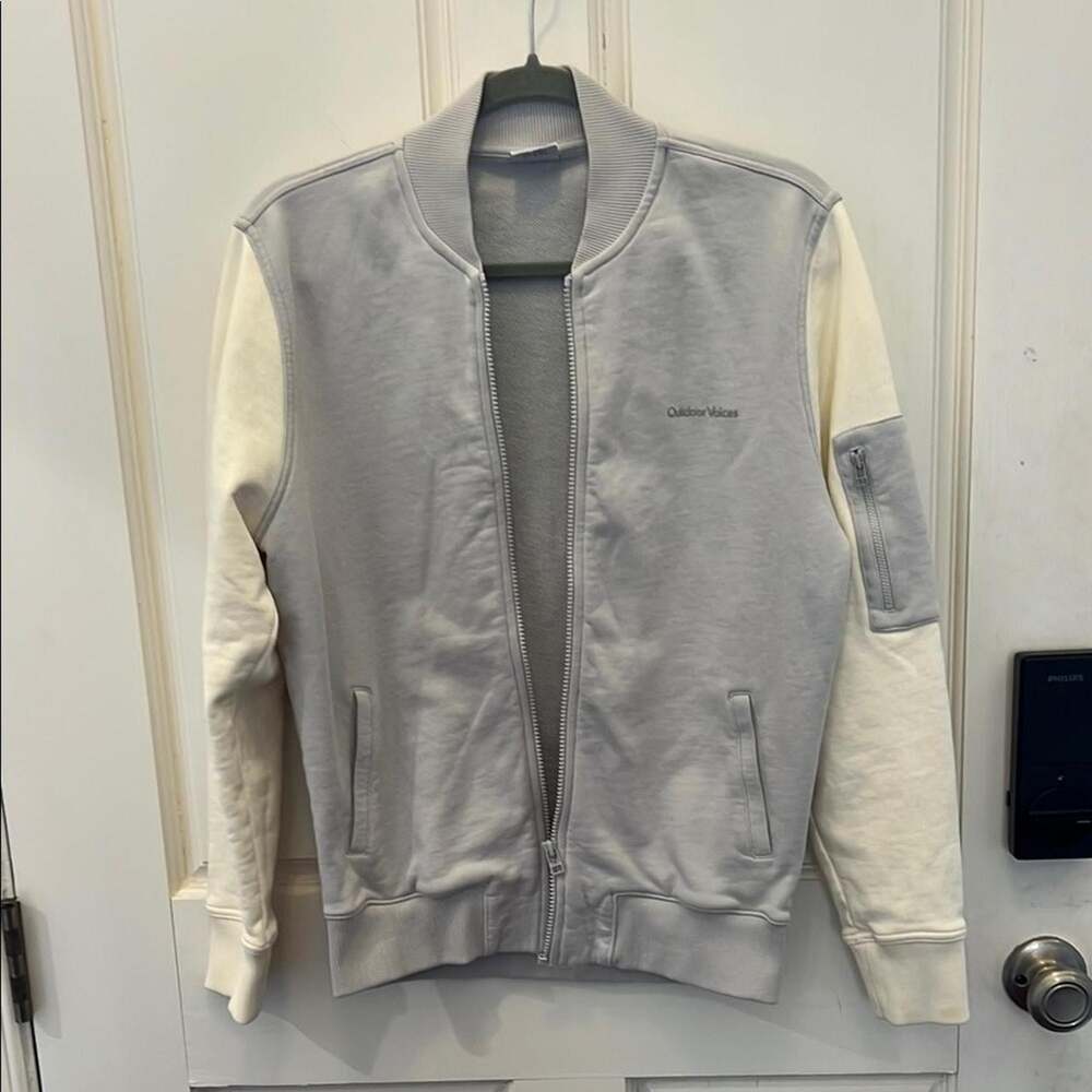 Outdoor Voices Women's Grey and Cream Jacket